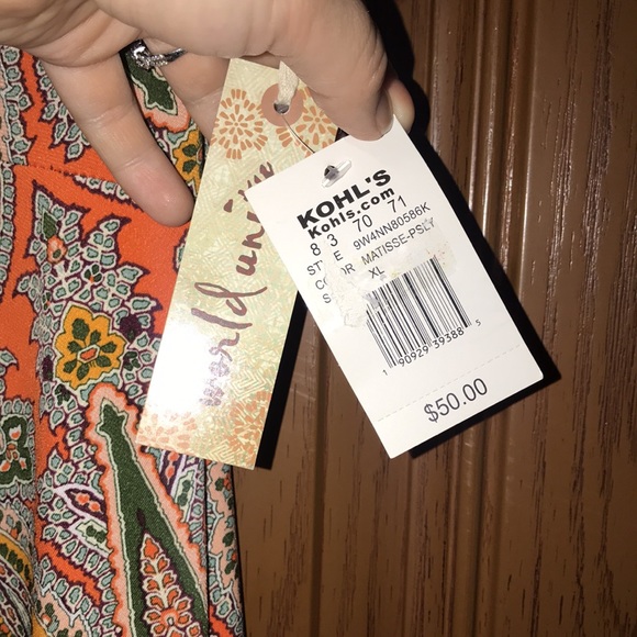 World Unity Matisse Paisley Print Embroidered Sleeveless High Low Dress - Picture 12 of 16